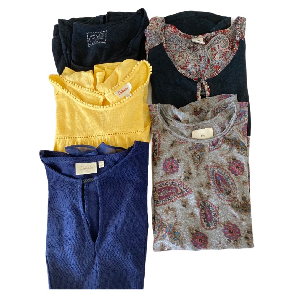 Anthropologie Bundle Lot Five Colorful Tops XS